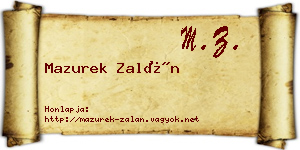 Mazurek Zalán névjegykártya